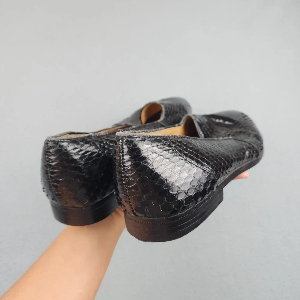 Giorgio Brutini Shoes Mens Size 10M Black Genuine Snake Leather Oxford Dress